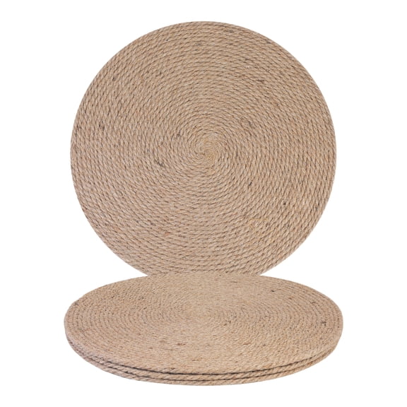 Unique Bargains Set of 4 Farmhouse Wipe Clean Table Mat Placemats Brown 13.8inch