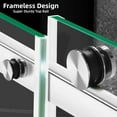 thumbnail image 4 of 56-60" W x 75" H Frameless Sliding Shower Door, Shower Glass Door with 5/16" (8mm) Clear Tempered Glass, Explosion-Proof Film, Seal Strip Parts and Stainless Steel Handle, Stainless Steel Brushed, 4 of 7