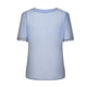 thumbnail image 5 of ICHUANYI ClearanceFashion Women Casual Solid Short Sleeve V-Neck Lace T-Shirt Blouse Tops(Blue, S) ICHUANYI WER20232080501197, 5 of 8