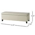 thumbnail image 5 of Benjara Elias Storage Ottoman Bench, Detailed Ivory Faux Leather, 51 Inch, 5 of 5
