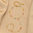 thumbnail image 3 of VNOX Stainless Steel Gold Tone Faceted Bead Finger Chain Bracelet for Anniversary Gift, 3 of 6