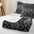 thumbnail image 4 of jejeloiu Moody Damask Twin Quilt Set,High Contrast Print Twin Coverlet Set For Adults,Black Gray,2 Pieces, 4 of 7