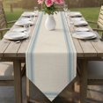thumbnail image 6 of Minimalist Stripes Table Runner Linen Burlap Table Runner 36 Inches Small Modern Simple Blue Grid Lines Beige Dresser Scarves for Kitchen Island Coffee Dining Room Party Wedding Holiday Decor 13"x36", 6 of 8