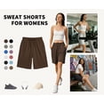 thumbnail image 3 of TEMOFON Women's Athletic Shorts Sweat Shorts for Women Drawstring Elastic Shorts with Pockets Casual Loose Shorts, 3 of 8