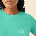 thumbnail image 5 of Dalix Be Kind Embroidered Cotton Relaxed Fit Short Sleeve Crewneck Tee Shirt Women in Teal L Large, 5 of 5