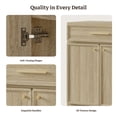 thumbnail image 6 of SICOTAS Modern Sideboard Buffet Cabinet Storage Set of 2, Small 30" Farmhouse Credenzas with Drawer & 2 Doors, Modular Cabinet for Living Room/Entryway/Dining Room, Oak, 6 of 10