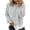Gray, variant on Women Fake Two Piece Hooded Sweatshirt with Drawstrings and Layered Hem Long Sleeve Loose Fit Pullover Top