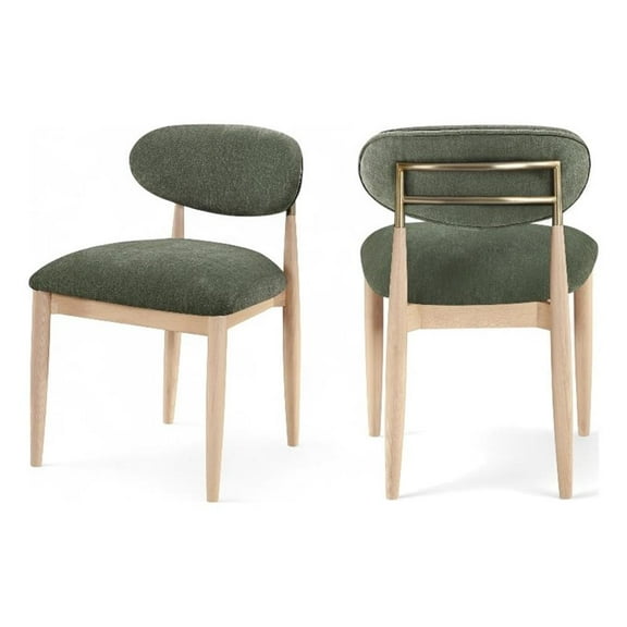 Meridian Furniture Riccio Olive Performance Fabric Dining Side Chair (Set of 2)