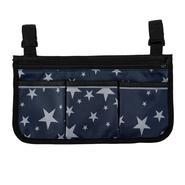 Wheelchair Bag With Pockets Reflective Strips Armrest Side Bag For Electric Wheelchair Mobility Scooter Walking Frame Storage Pouch