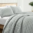thumbnail image 3 of Mocaletto Reversible Quilts Set Queen Size, 3 Piece Gray Quilt with Pillow Shams, Lightweight Soft All Season Coverlet For Bedroom,Hotel &Gift, 3 of 9