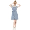 thumbnail image 3 of INSPIRE CHIC Junior's Adjustable Strap a-Line Overall Denim Dress, 3 of 6