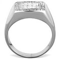 thumbnail image 2 of High polished (no plating) Stainless Steel Ring with AAA Grade CZ in Clear for Women Clear Stone Color Style TK1802 Size 9, 2 of 3