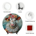 thumbnail image 4 of Balery Vintage Colorful Floral Cow Print Bone China Decorative Plate Ceramic Dinner Plates Art Crafts with Display Stand-10in, 4 of 6