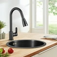 thumbnail image 3 of Single Bowl Kitchen Sink, Simple Design Round Shape Stainless Steel Undermount Small Kitchen Sink Large Capacity  for Bar, 3 of 7