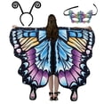 thumbnail image 1 of Alas de mariposa para mujer, disfraz de fiesta de Halloween, disfraz de adulto, disfraz de mariposa, capa, chal colorido, 1 of 4