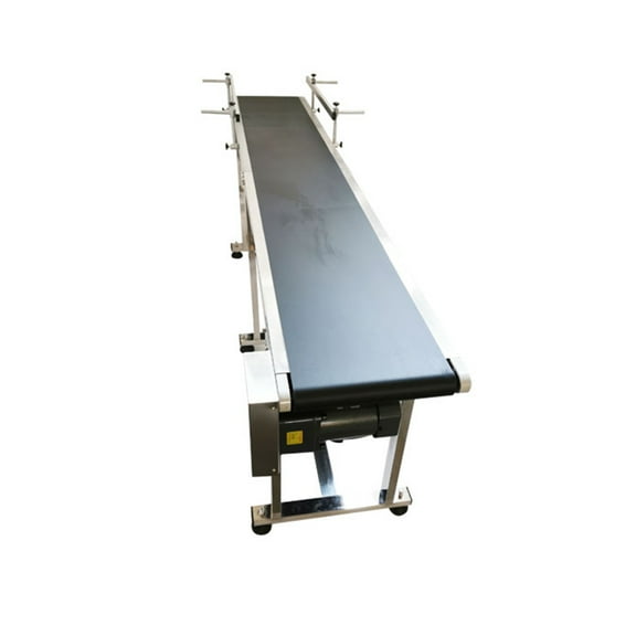 82.7''x 11.8'' PVC Belt Conveyor Machine with Double Guardrail for Packing Shipping