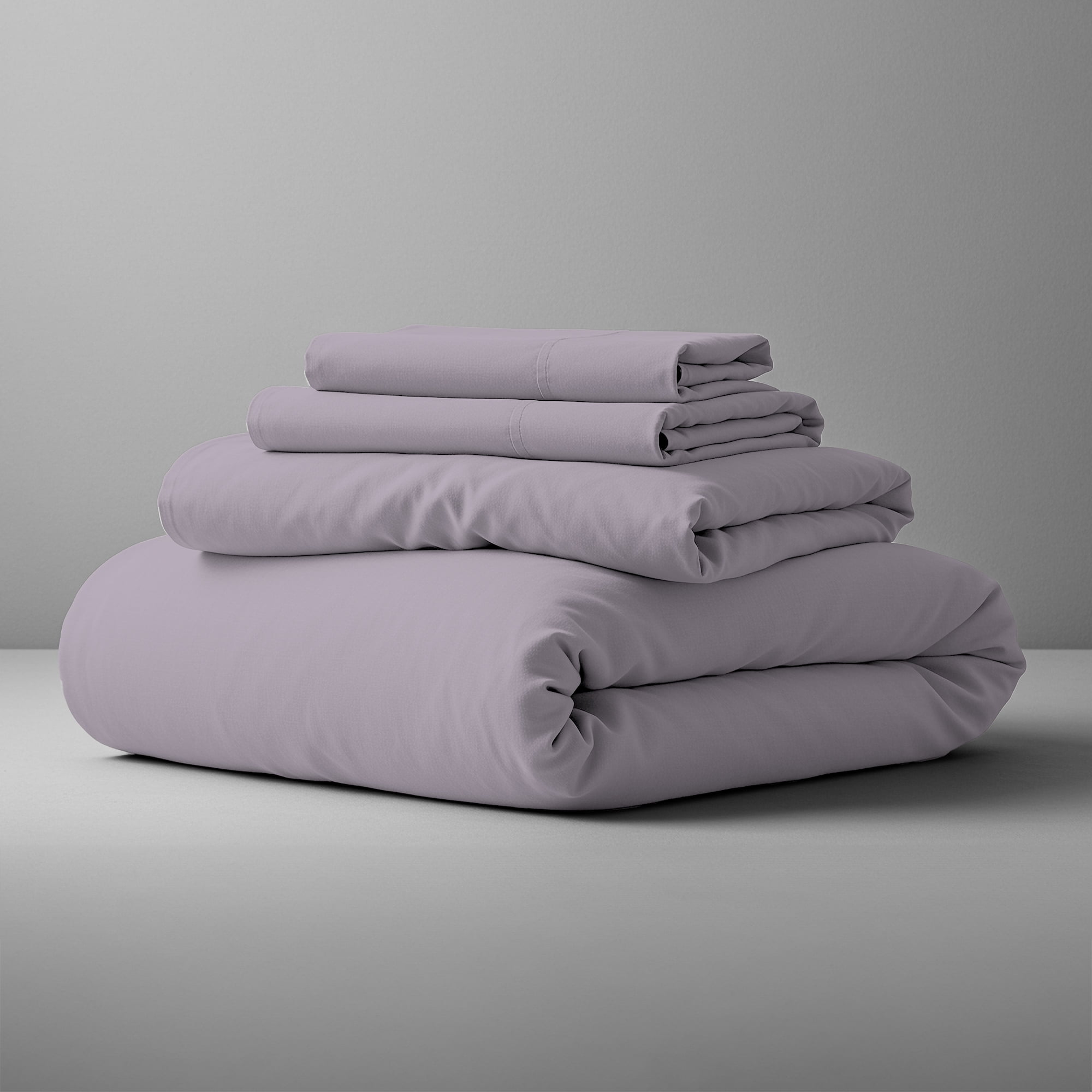 Purity Home 100% Organic Cotton Brushed Percale, Breathable, Super Soft, & Cozy 4-Piece Bedsheet Set, King, Lavender