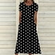 thumbnail image 2 of Vestido Casual Pantalones para Mujeres Vestido de Cuello Alto Cintura Elástica Cuello en V Manga Corta Polka Dot Cuello Redondo Top, 2 of 5