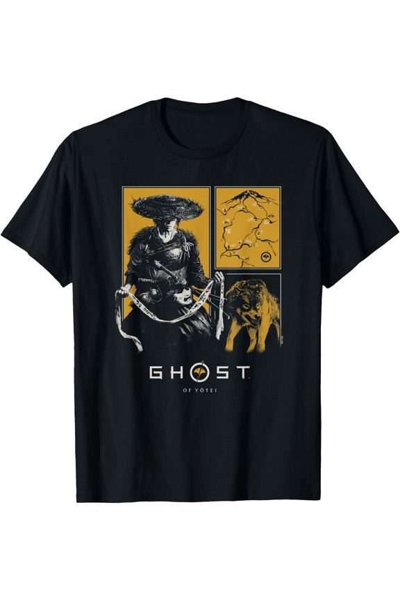 Atsu And Wolf Portrait Panels Video Game T-Shirt , Vintage T-Shirt