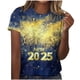 thumbnail image 1 of Camisetas Casuales de Mujer Año Nuevo Impreso Suéter de Manga Corta Cuello Redondo, Top de Moda para el Uso Diario, 1 of 4