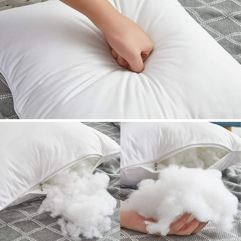 Oubonun 18 x 18 Throw Pillow Inserts, Firm and Fluffy Decorative Square  Pillows for Couch Bed Sofa with Soft Cotton Cover White Cushion with Down