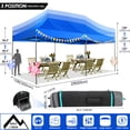 thumbnail image 5 of HOTEEL 10x20 Heavy Duty Pop up Canopy EZ Commercial Outdoor Tent Portable Party Wedding Instant Canopy Shelter All Season Anti-UV Waterproof Tent Gazebo with 6 Removable Sidewalls, Roller Bag, Blue, 5 of 11
