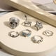 thumbnail image 5 of Juego de anillos retro con personalidad exagerada, calavera, estrella de mar, anillo de búho, juego de 7 anillos, 5 of 6
