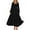 Black, variant on Women's Smocked Spring Maxi Dress Casual Fall Long Sleeve Square Neck Tiered A Line Flowy Dresses with Pockets