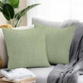 thumbnail image 2 of Outdoor Waterproof Throw Pillow Covers Set of 2 Sage Green Linen Texture Decorative Pillowcases Square Outdoor Pillows Cushion Case 16x16 Inch Farmhouse Solid Color Patio Pillows for Couch Sofa Bed, 2 of 9
