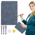 thumbnail image 2 of Whiteboard Notebook, Dry Erase Whiteboard, Reusable Folding White Board Double Sided Handheld Whiteboard, Double Side Writing Board Include a Wipeable Pen and Rag, 9.53x6.54 Inch, Dark Gray, 2 of 5