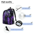 thumbnail image 4 of Picia Purple Plant White Tiger Printed Canvas Daypack - Stylish and Durable Vintage Compact Backpack - Class, Work, Travel, or Laptop Bookbag,Organized Compartments-Medium, 4 of 6