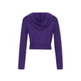 thumbnail image 6 of Qiylii Ladies Hooded Sweater,Long Sleeve Butterfly Zipper Knitted Crop Cardigan, 6 of 9