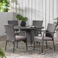 thumbnail image 2 of Oxford Outdoor 5 Piece Grey Wicker Dining Set with Cushions, 2 of 10