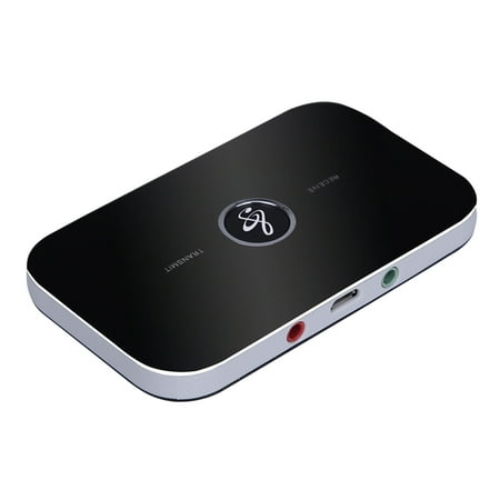 - Bluetooth 4.0 Transmitter and Receiver 2-in-1 Wireless A2DP Audio 3.5mm AUX Adapter for TV Car Home Stereo System (Black)