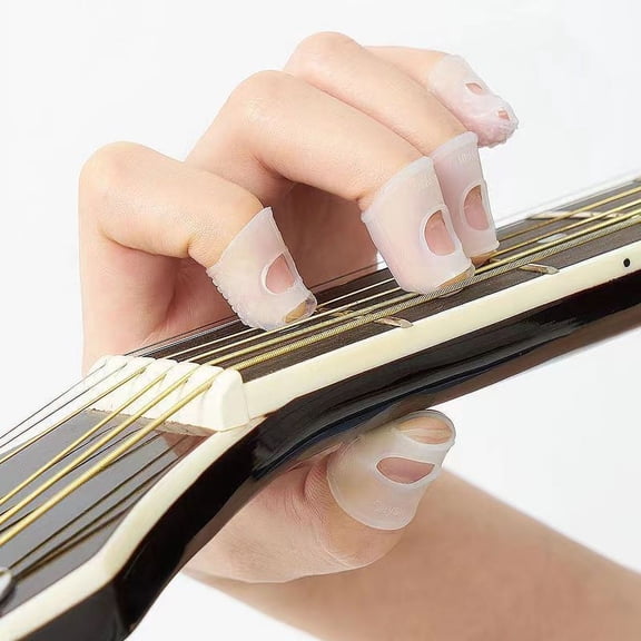 15 Pcs Guitar Finger Protectors,Clear Silicone Finger Guards for Ukulele，Guitar（ M Size）