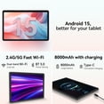 thumbnail image 4 of Android 15 Tablet, 11 inch 24GB RAM + 128GB ROM 1TB Expand, Octa-Core Tablet with GPS, 8000mAh, 1280x800 FHD Display, 5MP+8MP Dual Camera, WiFi, Bluetooth, GPS,Includes protective case, 4 of 8