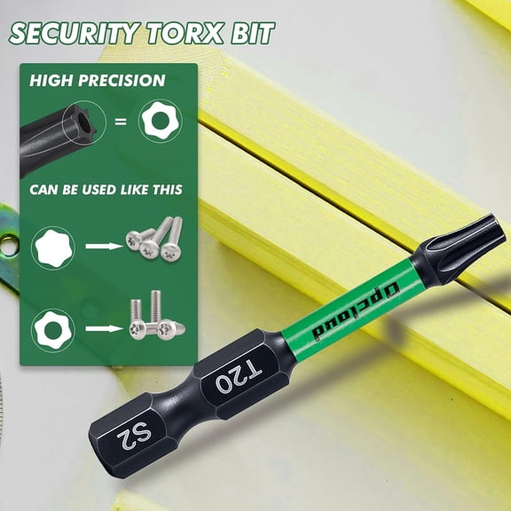 HSAPOW-T20 Impact Screwdriver Bit Set, 41 Pieces 2S2 Steel Magnetic #20 Torx Tips Driver Power Bit Set with Extension Impact Bit Holder