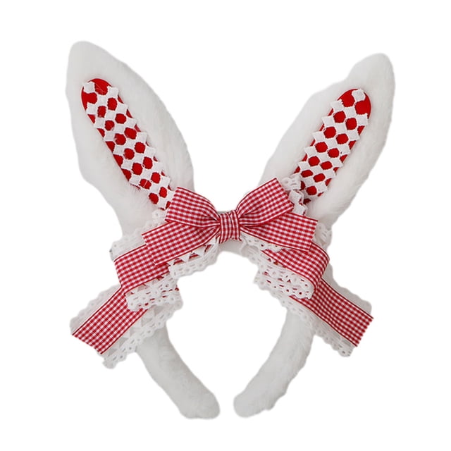 Sonducket Diadema ligera y bonita con Orejas de conejo para niñas, accesorios para el cabello, diademas con aro para el pelo Ropa, zapatos y accesorios Miscelánea Rojo+Blanco