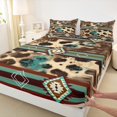 thumbnail image 3 of Castle Fairy Farmhouse Animal Cow Print 3Pcs Twin Sheet Sets for Boys Girls Teens,Abstract Aztec Twin Fitted Sheet,Southwestern Style Breathable Flat Sheet,Microfiber Bedroom Decor, 3 of 7