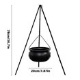 thumbnail image 4 of Coollooc Halloween Large Witches Cauldron on Tripod with String Lights, Black Plastic Witches Bowl Candy Bucket, Halloween Party Decorations for Porch Yard Garden Lawn(Beige,S), 4 of 9