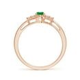 thumbnail image 2 of Angara Natural 0.4 Ct. Emerald with Diamond Classic Ring in 14K Rose Gold for Women (Ring Size: 12), 2 of 9