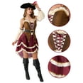 thumbnail image 6 of Joyfy Pirate Costume for Women Halloween Adult Pirate Dress with Pirate Hat for Halloween Costume Party Fancy-Dress Costume, 6 of 8