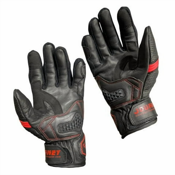 Journey Tech-Vent Premium Leather Men's Breathable Touchscreen Motorcycle Gloves