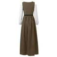 thumbnail image 5 of FEIFLY Gothic Style Women Long Sleeve Dress Historical Reenactment Solid Color Festival Clothing, 5 of 5