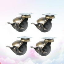 FRCOLOR 4pcs 1.5 Inch Wheel Ball Caster Home Office Furniture Chair Caster Wheel Swivel Plate Hooded Ball Caster Wheels Antique Bronze