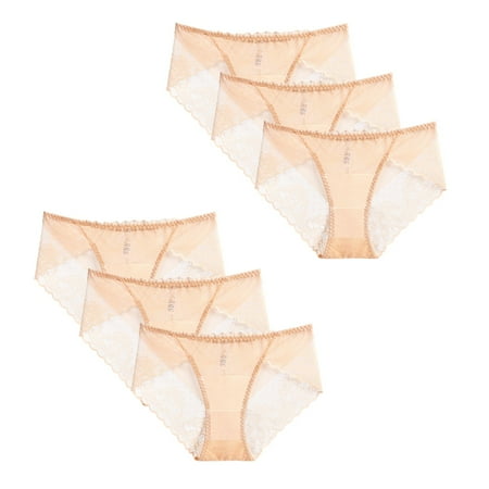

Womens 6Pcs Ladies Low-Rise Transparent Lace Breathable Quality Thongs