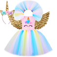 thumbnail image 3 of Vestido de tul de princesa unicornio para niñas, flores pastel, fiesta de cumpleaños, disfraces de Halloween y carnaval para niñas pequeñas, 3 of 5