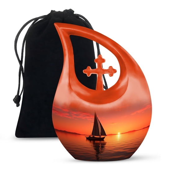 JAGSHASHI Wilderness Urns Adult Female - Urns For Ashes Large - Urn For Adult Male - Funeral Urns For Ashes - 10 Inch With Velvet Bag - Ash Urns For Humans Male - Large Urns For Human Ashes Adult