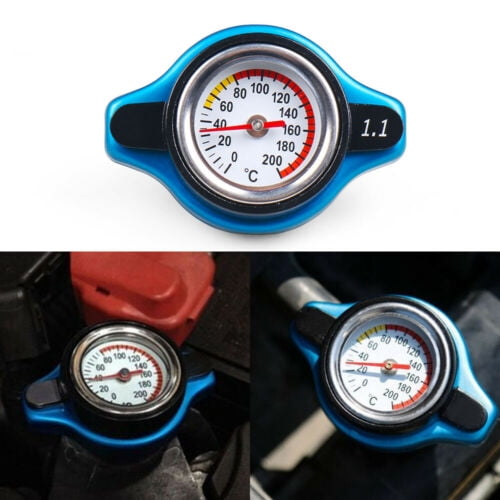 For Racing Thermostatic Gauge Radiator Cap 1.1 Bar Small Head Water Temp Meter