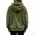 thumbnail image 2 of Women's Fuzzy Hoodie, Quarter Zip Pullover Sweatshirt with Kangaroo Pocket, Long Sleeves and Relaxed Fit, 2 of 4